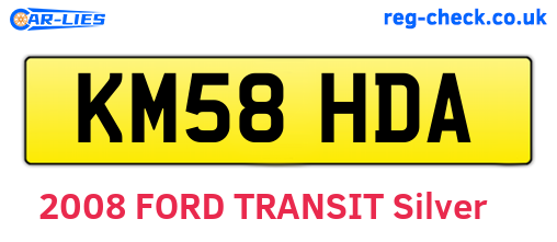 KM58HDA are the vehicle registration plates.