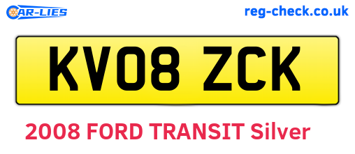 KV08ZCK are the vehicle registration plates.