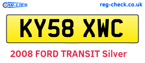 KY58XWC are the vehicle registration plates.