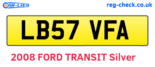 LB57VFA are the vehicle registration plates.