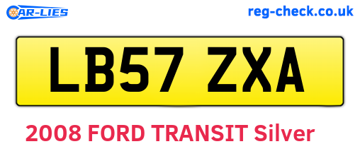 LB57ZXA are the vehicle registration plates.