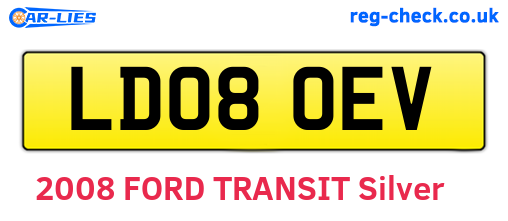LD08OEV are the vehicle registration plates.