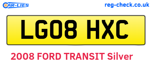 LG08HXC are the vehicle registration plates.