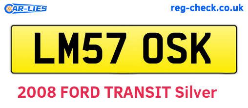 LM57OSK are the vehicle registration plates.