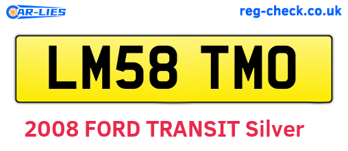 LM58TMO are the vehicle registration plates.
