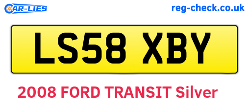 LS58XBY are the vehicle registration plates.