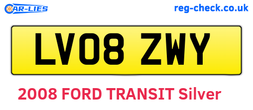 LV08ZWY are the vehicle registration plates.