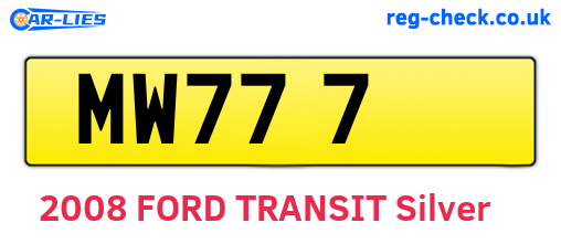 MW777 are the vehicle registration plates.