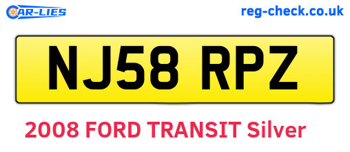 NJ58RPZ are the vehicle registration plates.