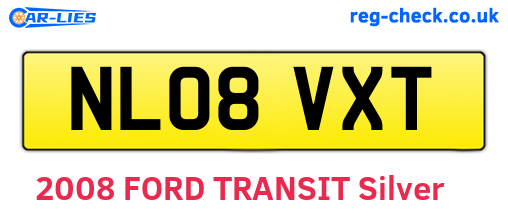 NL08VXT are the vehicle registration plates.