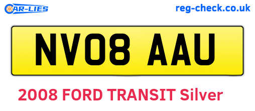 NV08AAU are the vehicle registration plates.