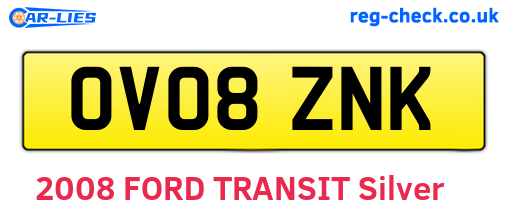 OV08ZNK are the vehicle registration plates.
