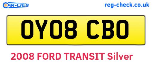 OY08CBO are the vehicle registration plates.