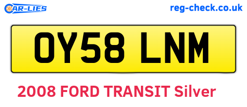 OY58LNM are the vehicle registration plates.