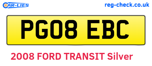PG08EBC are the vehicle registration plates.