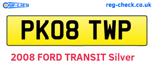 PK08TWP are the vehicle registration plates.