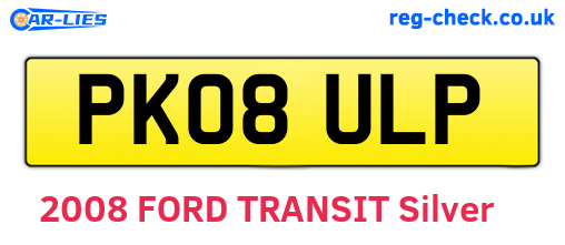 PK08ULP are the vehicle registration plates.