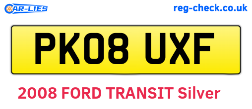 PK08UXF are the vehicle registration plates.