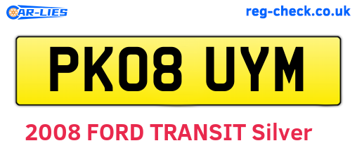 PK08UYM are the vehicle registration plates.