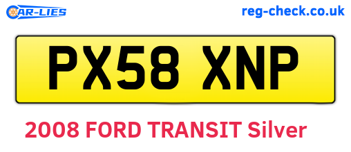 PX58XNP are the vehicle registration plates.
