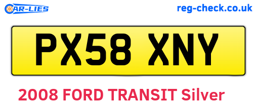 PX58XNY are the vehicle registration plates.