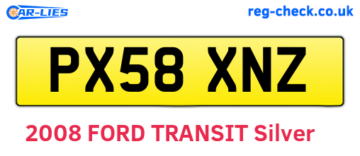 PX58XNZ are the vehicle registration plates.