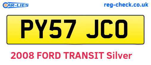 PY57JCO are the vehicle registration plates.
