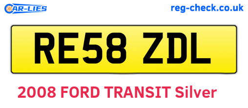 RE58ZDL are the vehicle registration plates.