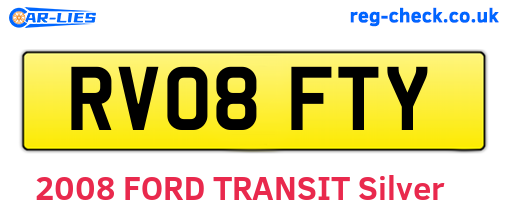 RV08FTY are the vehicle registration plates.