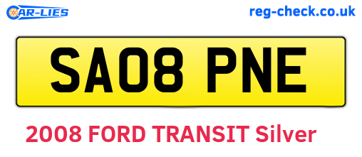 SA08PNE are the vehicle registration plates.