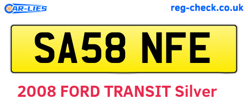 SA58NFE are the vehicle registration plates.