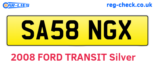 SA58NGX are the vehicle registration plates.