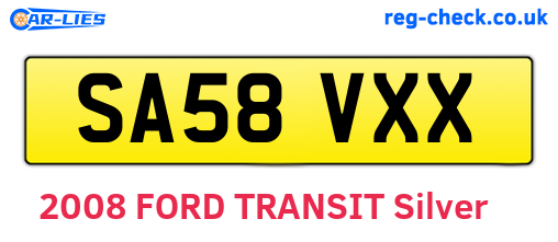 SA58VXX are the vehicle registration plates.