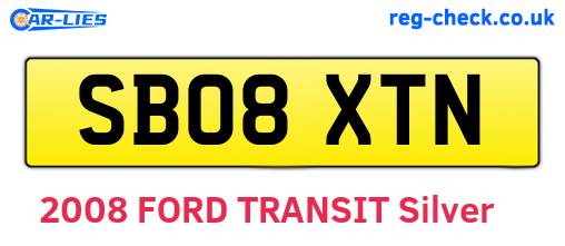 SB08XTN are the vehicle registration plates.