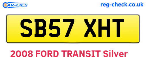 SB57XHT are the vehicle registration plates.