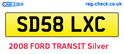 SD58LXC are the vehicle registration plates.