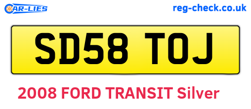 SD58TOJ are the vehicle registration plates.