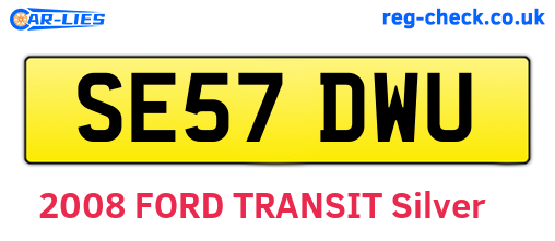 SE57DWU are the vehicle registration plates.