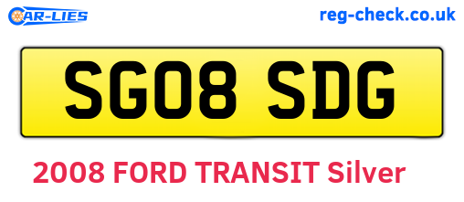 SG08SDG are the vehicle registration plates.