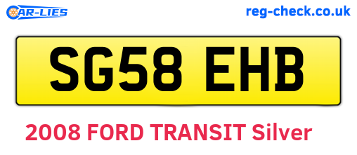 SG58EHB are the vehicle registration plates.