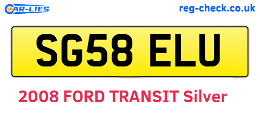 SG58ELU are the vehicle registration plates.