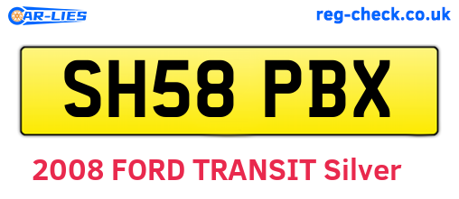 SH58PBX are the vehicle registration plates.