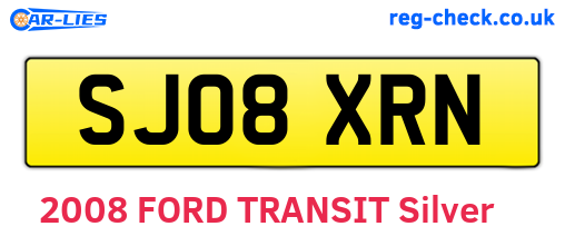 SJ08XRN are the vehicle registration plates.
