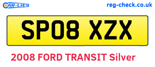 SP08XZX are the vehicle registration plates.