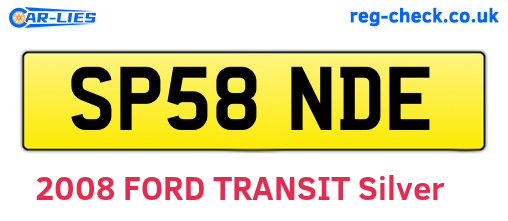 SP58NDE are the vehicle registration plates.