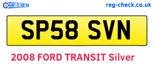 SP58SVN are the vehicle registration plates.