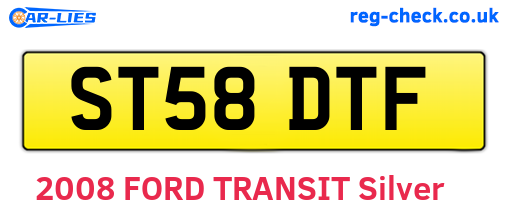 ST58DTF are the vehicle registration plates.