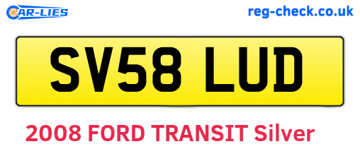 SV58LUD are the vehicle registration plates.