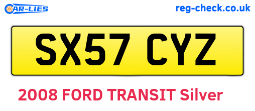 SX57CYZ are the vehicle registration plates.