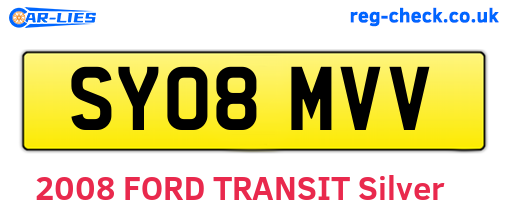 SY08MVV are the vehicle registration plates.